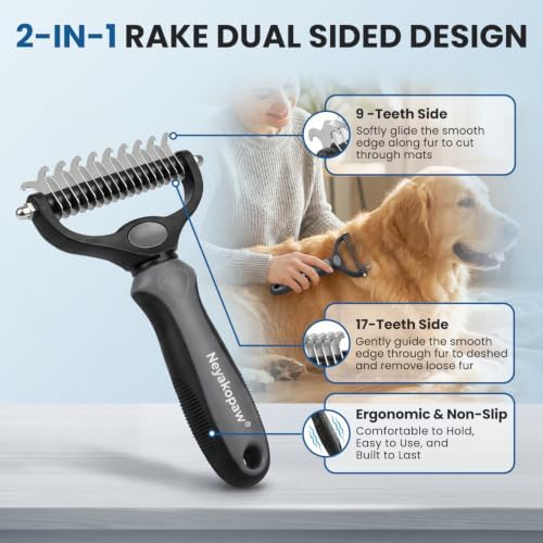Undercoat Rake, Dematting Metal Comb and Bathing Brush - Image 2