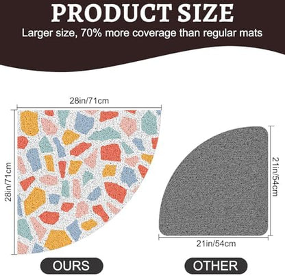 Corner Shower Mat Non Slip, 28x 28 Inches Triangular Bath Mats - Image 2