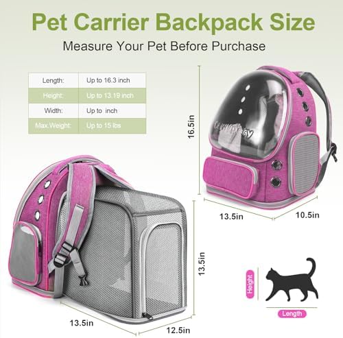 Cawypety Expandable Cat Backpack Large Space Cat Bubble Backpack Carrier - Image 2