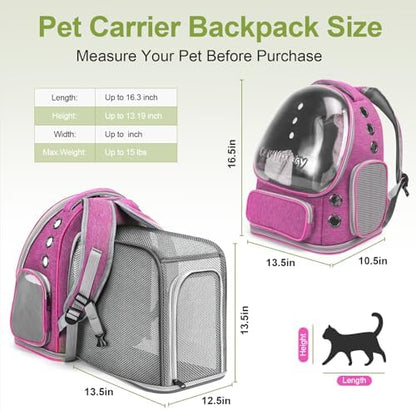 Cawypety Expandable Cat Backpack Large Space Cat Bubble Backpack Carrier - Image 2