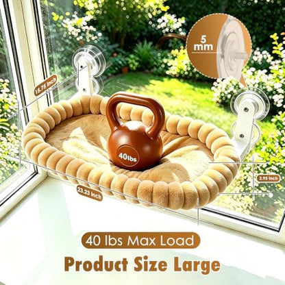IPOW Cat Window Perch Cordless Foldable Cat Hammock Bed - Image 3