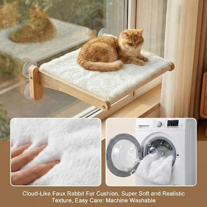 Cat Window Perch with Bird Feeder, Suction Cup Window Cat Bed - Image 5