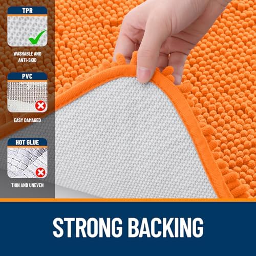 OLANLY Bathroom Rugs 34x21, Extra Soft Absorbent Chenille Bath Rugs - Image 6
