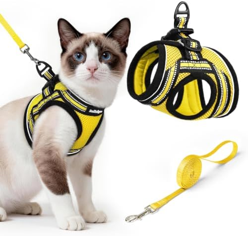 rabbitgoo Cat Harness and Leash Set, Step-in Soft Vest, Bright Yellow by rabbitgoo