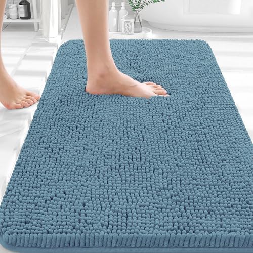 OLANLY Bathroom Rugs 35x24, Extra Soft Absorbent Chenille Bath Rugs by OLANLY