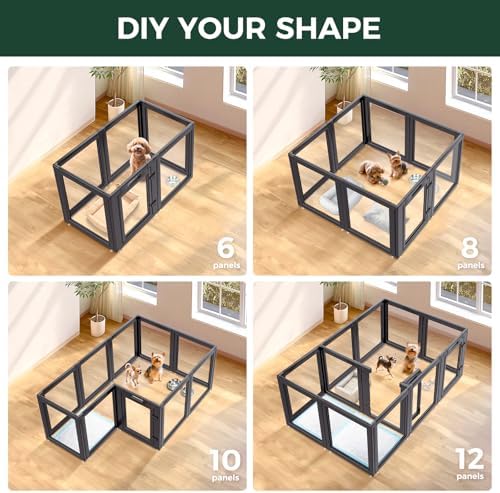 FXW AuraSpace Clear Acrylic Indoor Dog Playpen, 16 Panels - Image 5
