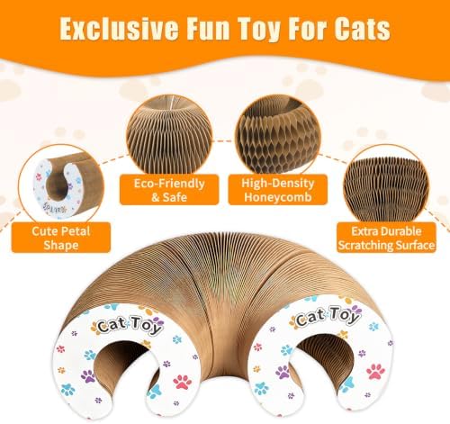 Magic Organ Cat Scratch Board, Compact Cats Accordion, Interactive Cardboard - Image 4
