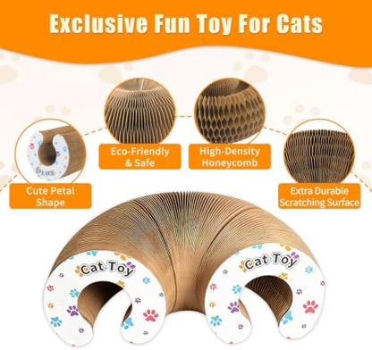 Magic Organ Cat Scratch Board, Compact Cats Accordion, Interactive Cardboard - Image 4