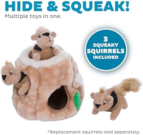 Outward Hound Hide-A-Squirrel Plush Squeaky Dog Toy - Image 3
