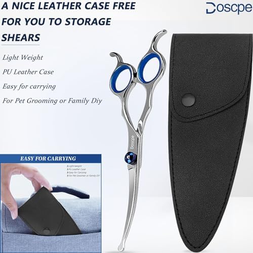 Curved Dog Grooming Scissors 6.69 inches Round Tips Pet Grooming Shears - Image 5