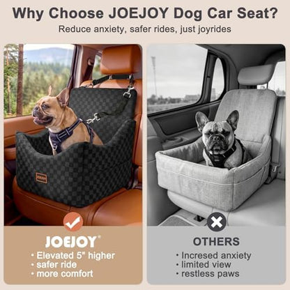 JOEJOY Elevated Dog Car Seat for Small/Medium Dogs up to 35 lbs, Memory Foam - Image 4