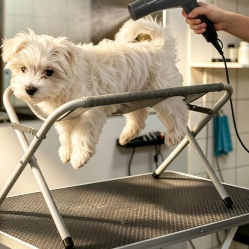 Pet Grooming Bath Stand Foldable Cat Dog Grooming Stool Mesh Bathing Station - Image 5