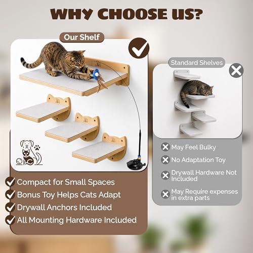 Snuggle & Play Cat Wall Shelves & Climbing System – Modern Furniture Set - Image 4