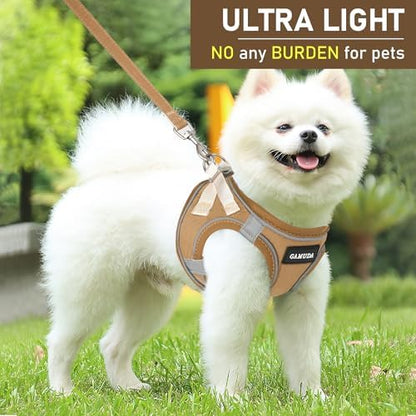 GAMUDA Small Pet Harness Collar and Leash Set, Step in No Chock No Pull Linen - Image 7