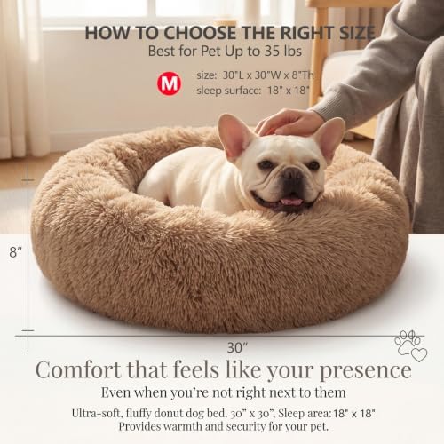 nononfish Plush Dog Bed for Small Dogs, Soft Cozy Calming Pet Bed - Image 3