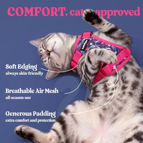 rabbitgoo Cat Harness and Leash Set, Escape Proof Vest, Coconut Fuchsia - Image 4