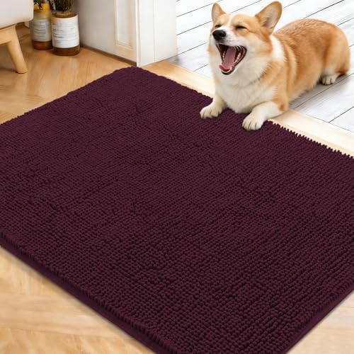 OLANLY Dog Door Mat for Muddy Paws 40x32, Super Absorbent Chenille Mud Mat by OLANLY
