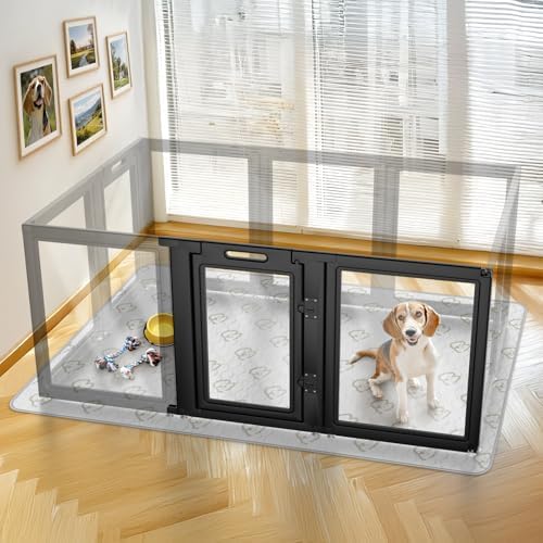 FXW AuraSpace Clear Acrylic Indoor Dog Playpen, 2 Panels - Image 2