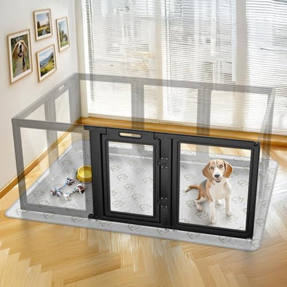 FXW AuraSpace Clear Acrylic Indoor Dog Playpen, 2 Panels - Image 2