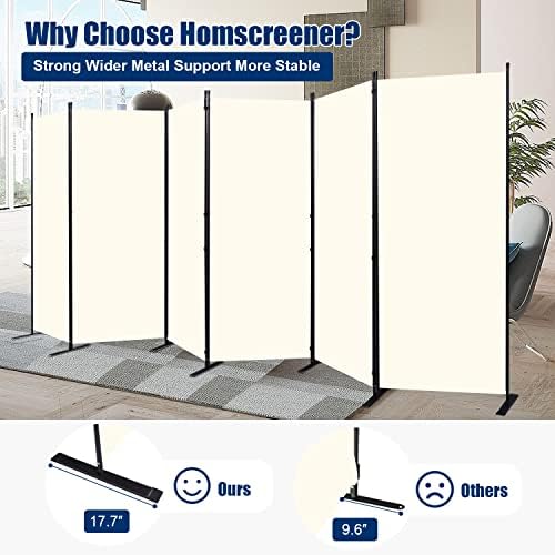 Room Divider 6 Panel-204''Wide, 6FT Room Dividers and Folding Privacy Screen - Image 3