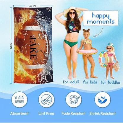 Personalized Beach Towel With Name, Custom Beach Towel with Text, Customized - Image 3