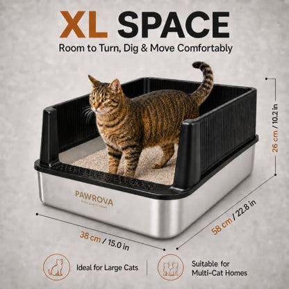 304 Stainless Steel Litter Box 2 Pack, XL Open Top - Image 4