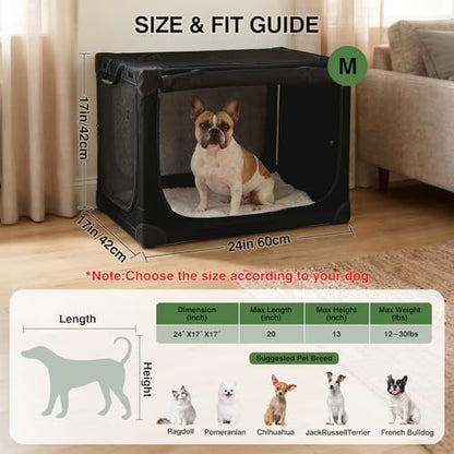 24 x 17 x 17 Inch Collapsible Soft Dog Crate - Image 2