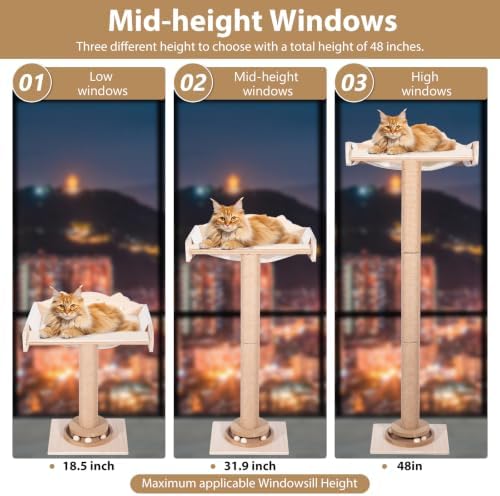Fantasreen Window Perch Cat Hammock Tree 48", - Image 3