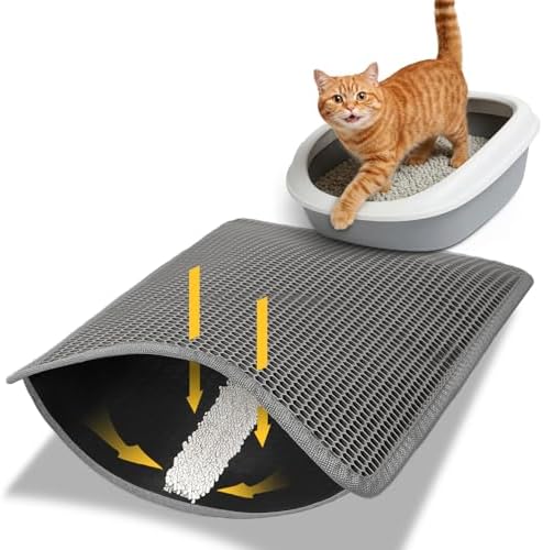 Cat Litter Trapping Mat, Hexagon Grids & Anti-Leak Base, Machine Washable by Conlun