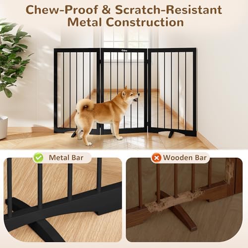 32" Extra Tall Free Standing Dog Gate Indoor, Foldable Pet Gate - Image 4