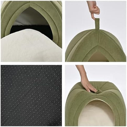 Amazon Basics Cat Bed Cave, 2-in-1 Foldable House - Image 2