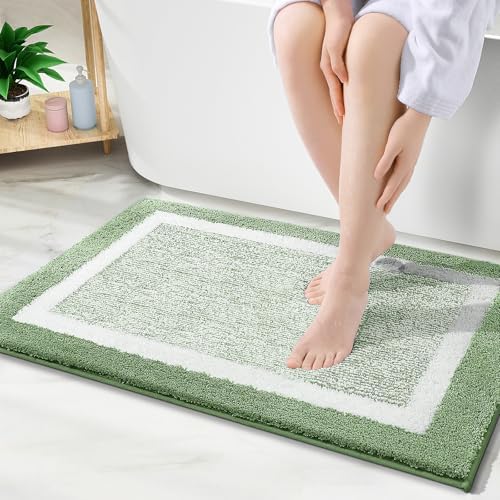 OLANLY Bathroom Rugs 36x24, Soft Absorbent Microfiber Bath Rugs, Sage Green by OLANLY