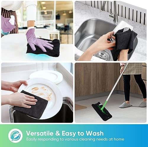 HOMEXCEL Black Microfiber Cleaning Cloth, Microfiber Towels - Image 4