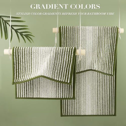 BSICPRO Bathroom Rugs Sets 2 Piece, Non Slip Striped Bath Mats - Image 4