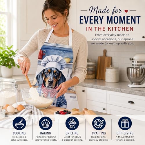 Caroline's Treasures Bluetick Coonhound The Chef Apron Cooking Kitchen Server - Image 6