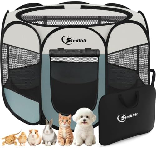 Siedihit Dog Cat Playpen, Puppy Pet Playpen Indoor by Siedihit