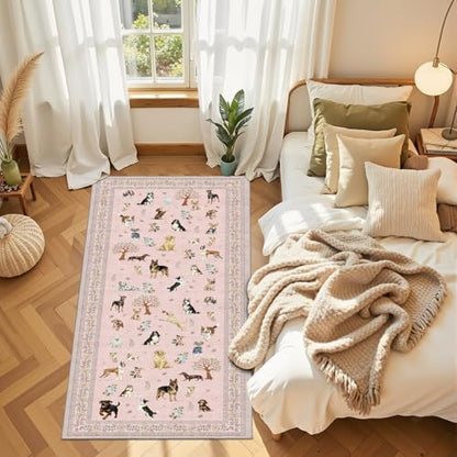 Pink Hallway Runner Rug 2x5 for Bedroom Kitchen - Image 3