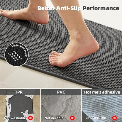 TYUU Bathroom Runner Rug, Long Bath Mat Washable Thin Quick Dry Low Pile - Image 5
