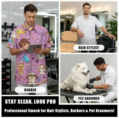 Work Smock for Pet Groomers, Professional Design Water & Hair Proof - Image 3