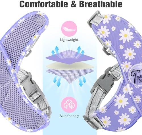 Pawaboo Small Dog Harness and Leash Set, Puppy Harness X-Frame Adjustable - Image 5