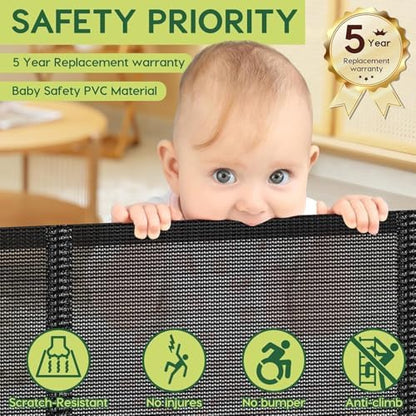 2 Pack Reinforced 55" Wide Retractable Baby Gates - Image 6