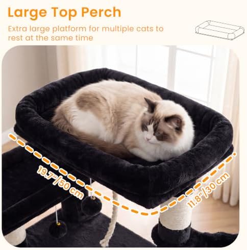 Heybly Tall Cat Tree 78-inch Multi-Level Cat Tower - Image 2