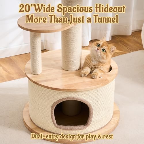 64.2" Solid Wood Cat Tree Tower - Image 3