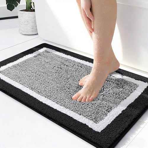 OLANLY Small Bathroom Rugs 24x16, Absorbent Microfiber Bath Rugs by OLANLY