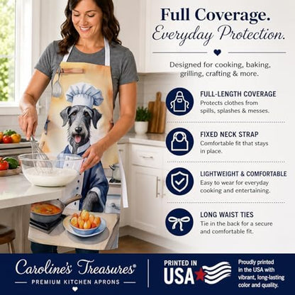 Caroline's Treasures Scottish Deerhound The Chef Apron Cooking Kitchen Server - Image 4