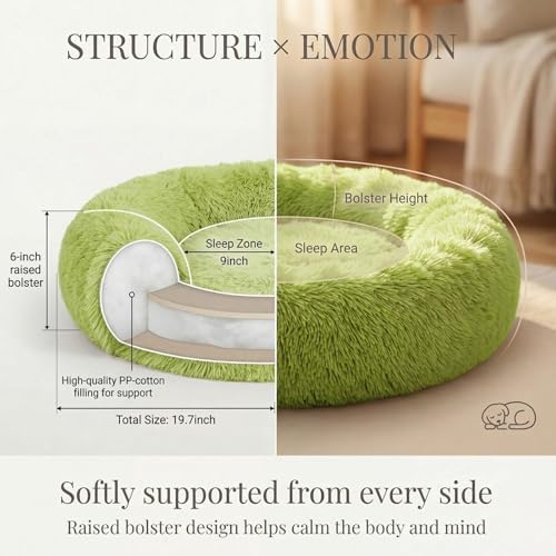 nononfish Calming Donut Dog Bed, Soft Plush Pet Bed - Image 4