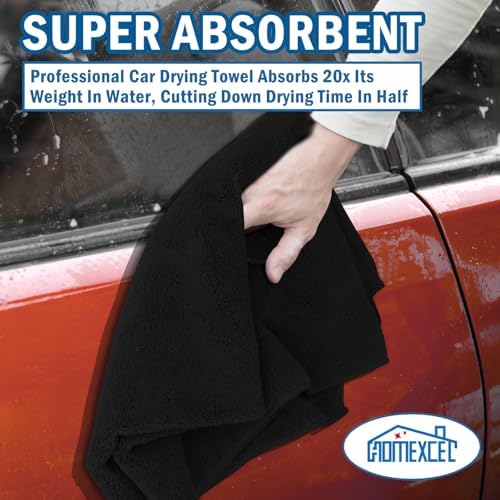 HOMEXCEL Professional Large Microfiber Car Drying Towels 4 Pack - Image 5