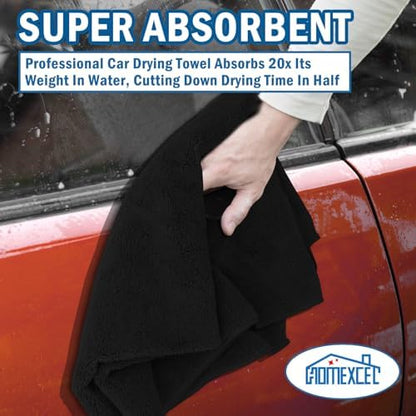 HOMEXCEL Professional Large Microfiber Car Drying Towels 4 Pack - Image 5