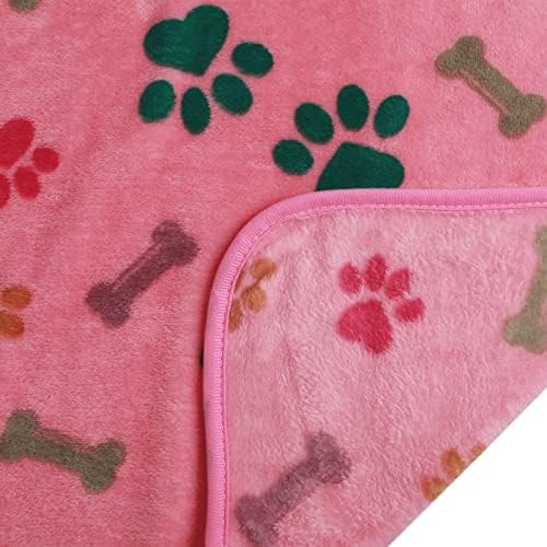 Luciphia 1 Pack 3 Blankets Fluffy Premium Fleece Pet Blanket Flannel Paw Bone - Image 6
