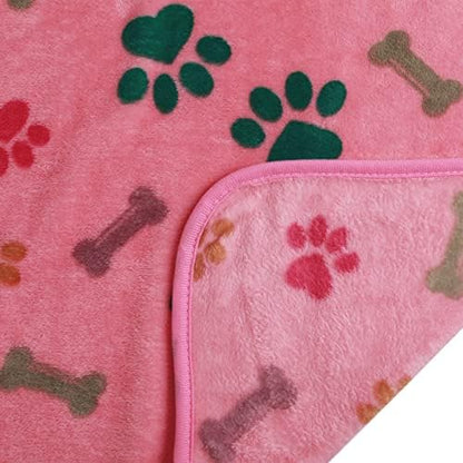 Luciphia 1 Pack 3 Blankets Fluffy Premium Fleece Pet Blanket Flannel Paw Bone - Image 6